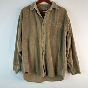 Vintage Industrial Rags Tan Corduroy Shacket Mens XL Heavyweight Western Grunge